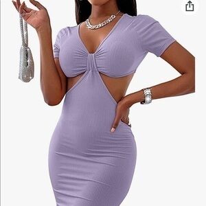 Sexy Bodycon Cut Out Short Sleeve Mini Dress